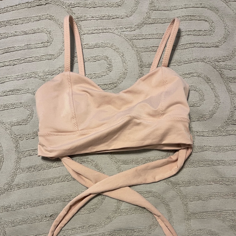 FP movement pink wrap sports bra